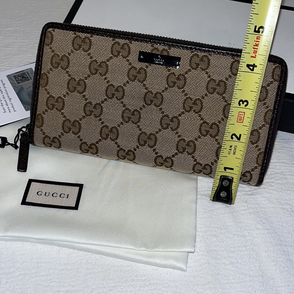 NWT Gucci brown Canvas Zip Around Wallet - Picture 6 of 6